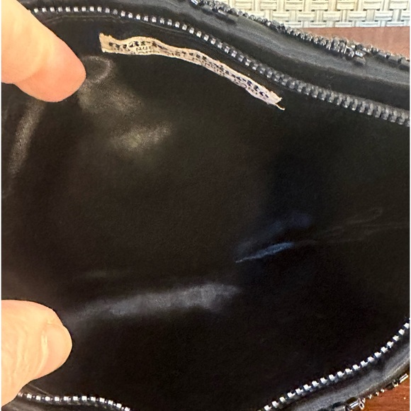 🌟2xHP🌟VTG 1960 Marie Antoinette of Paris Black Micro Bead Satin Evening Clutch - Picture 4 of 15